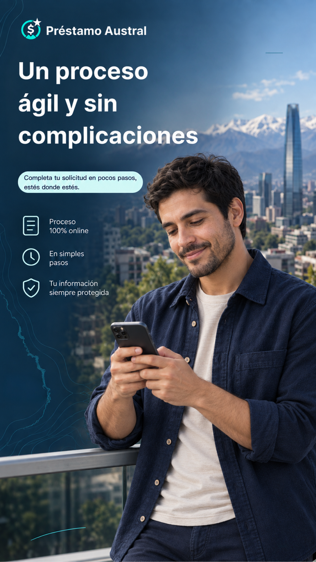 Inicio de la app con opciones de crédito